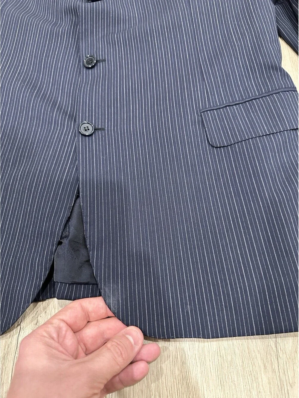 Brioni Striped Navy Blue Nomentano Pure Wool Men’s Sportcoat Size 38